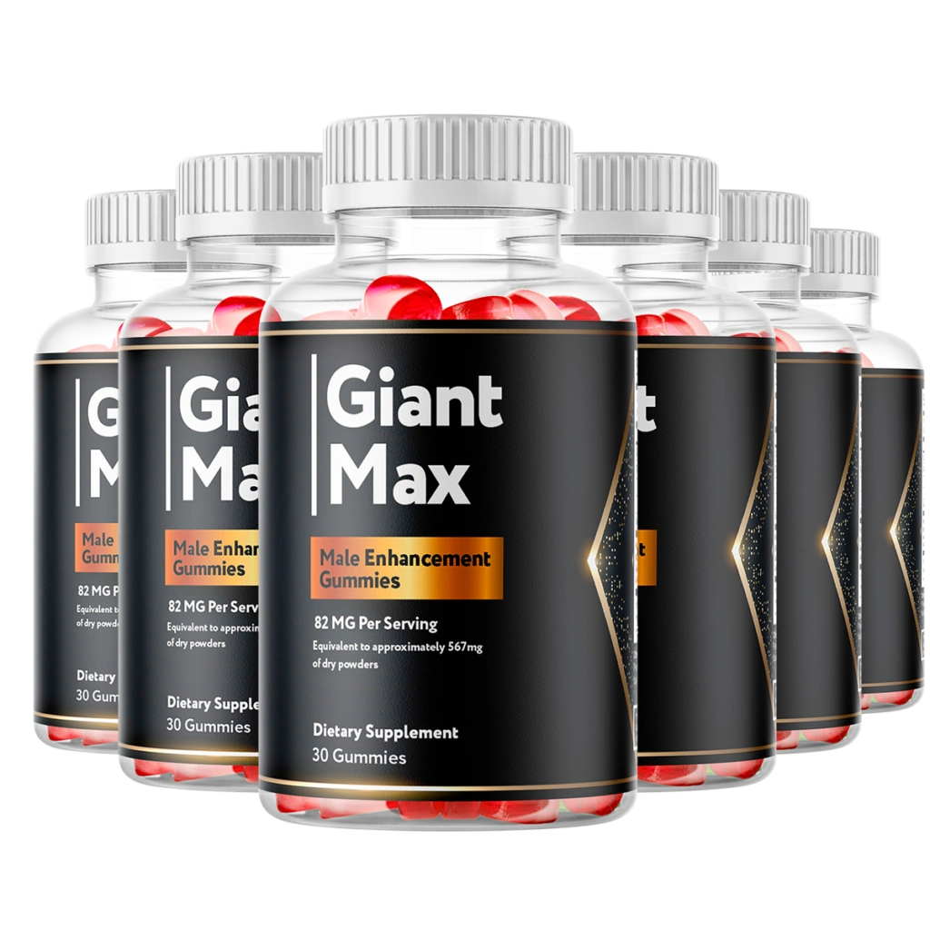 Giant Max 6-bottle premium male vitality supplement — dark bottle with gold label — official order pack