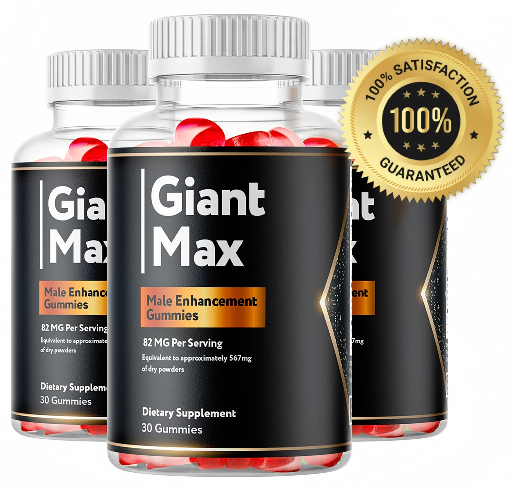 Giant Max supplement bottle with 60-day guarantee seal — premium male vitality formula